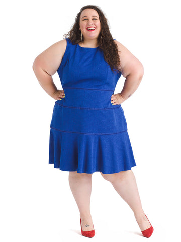 Royal Blue Fit And Flare Dress | Gabby ...